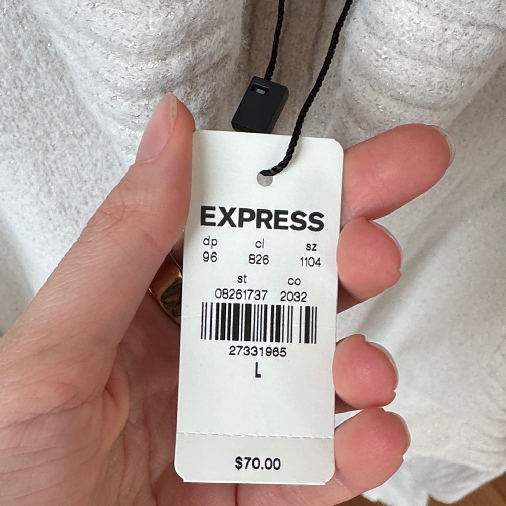 Express Cream Cowl Neck Sweater - Picture 3 of 5